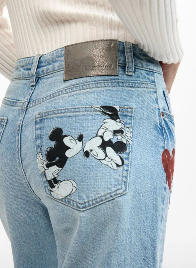 DESIGUAL Blue Mickey Mouse™ Heart Jeans for Women | Best Price UAE